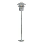 Nordlux Blokhus Lampe sur pied Acier et Verre Gris | IP54 - Convient pour E27