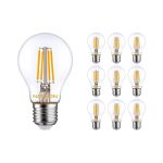 Voordeelpak 10x Noxion Lucent LED E27 Peer Filament Helder 4.5W 470lm - 822-827 Dim To Warm | Dimbaar - Vervangt 40W