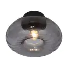 It's about RoMi Plafondlamp Brussels Glas Zwart | Geschikt voor 1x E27 